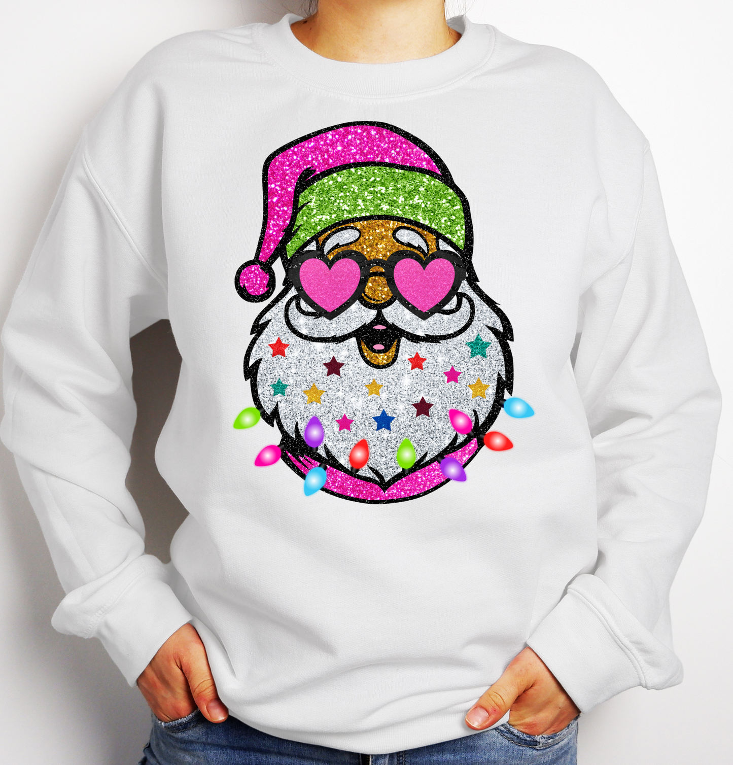 Glitter Santa DTF Transfer