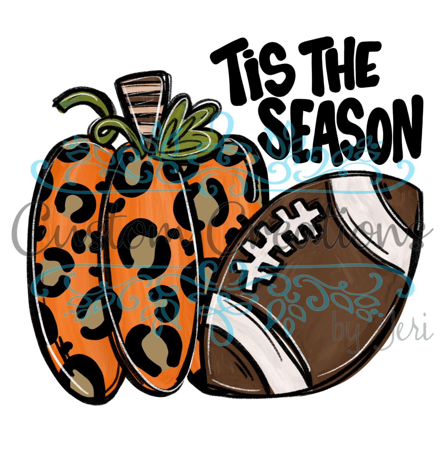 Tis The Season Football Pumpkin