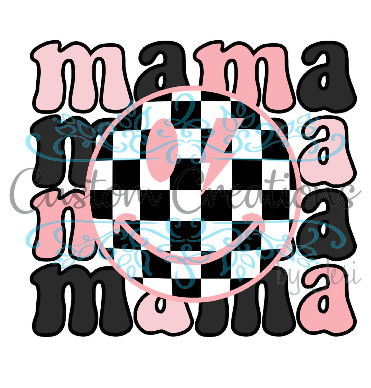 Pink and Black Retro Mama