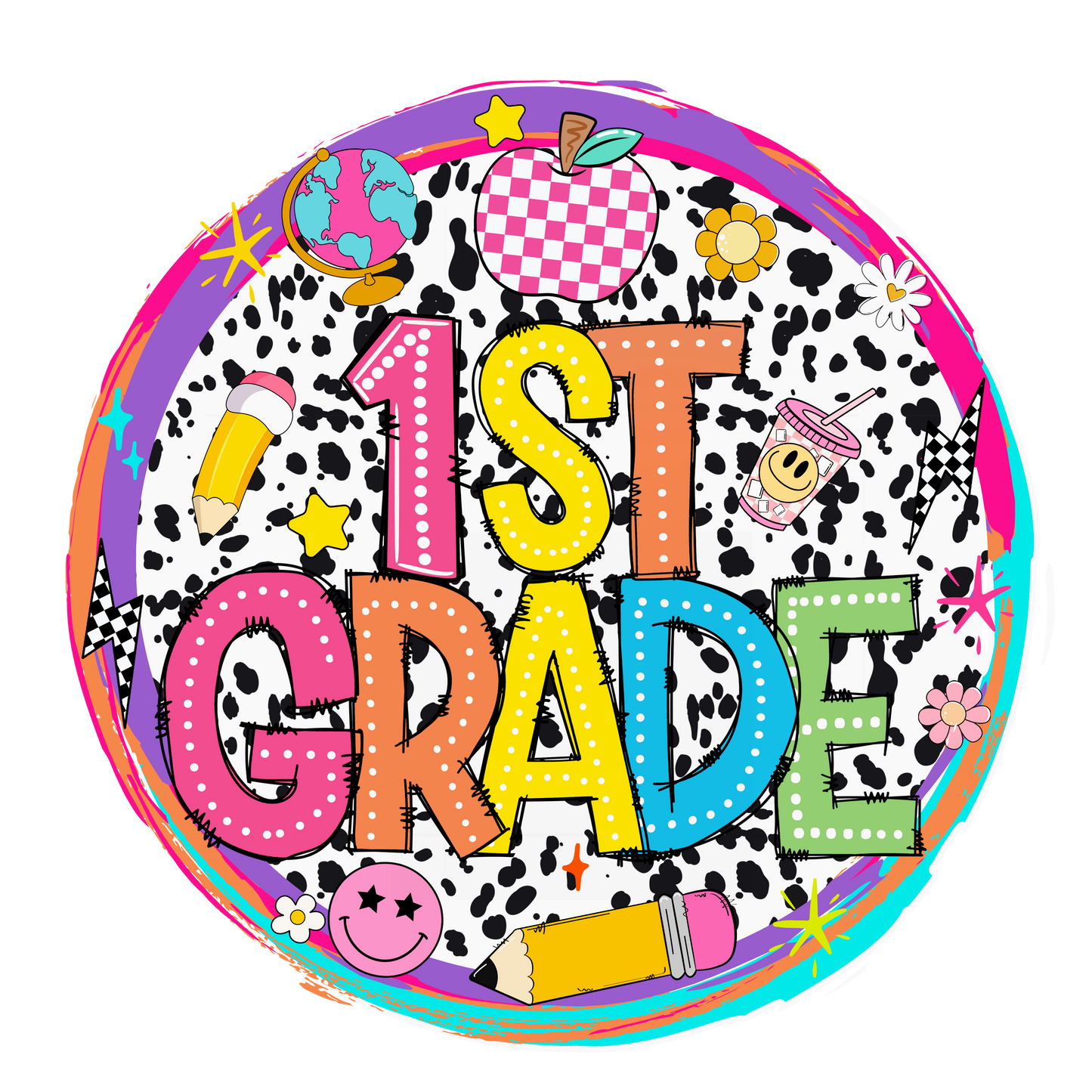 1st Grade Retro Circle