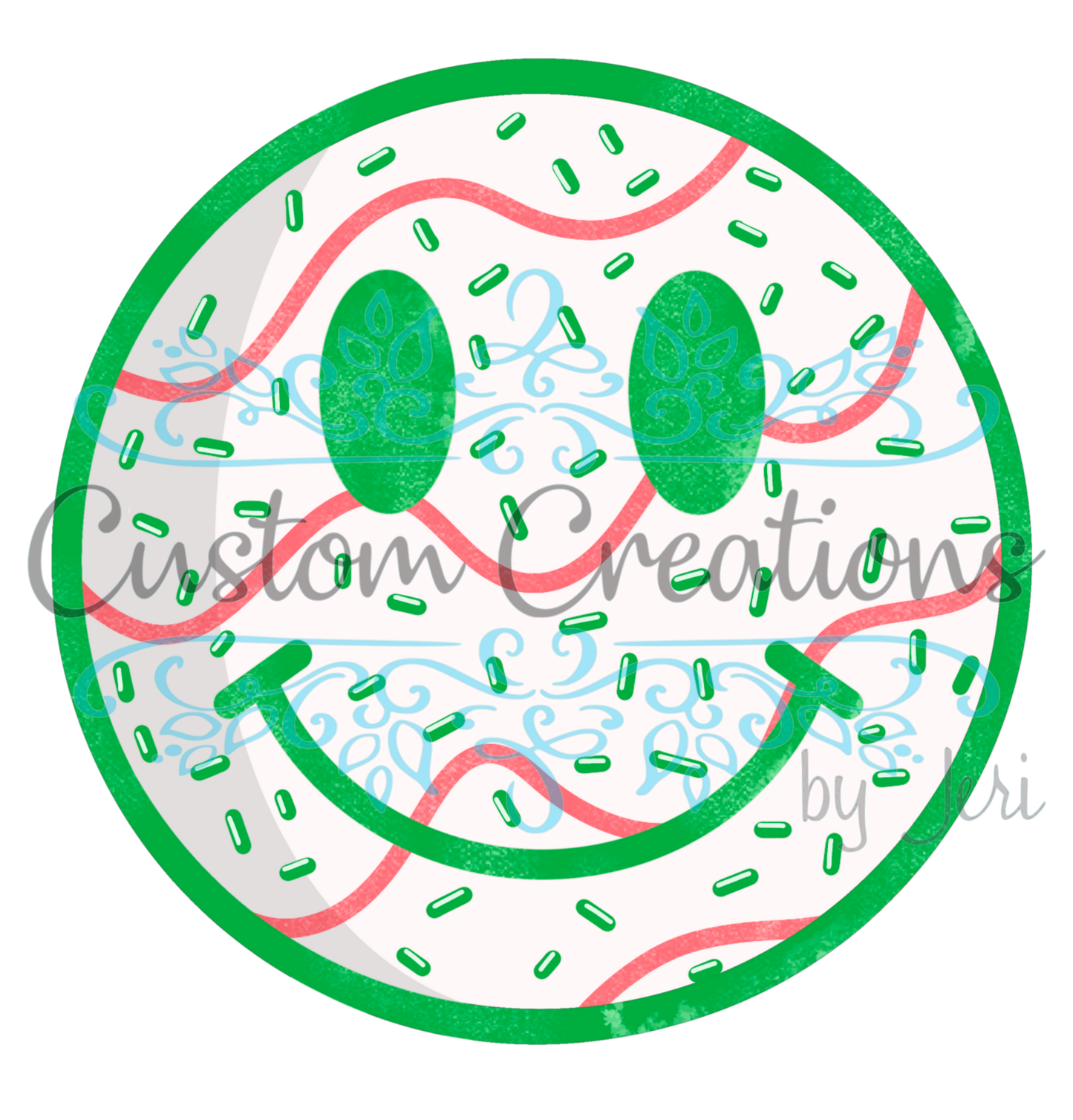Christmas Tree Cake Smiley Green