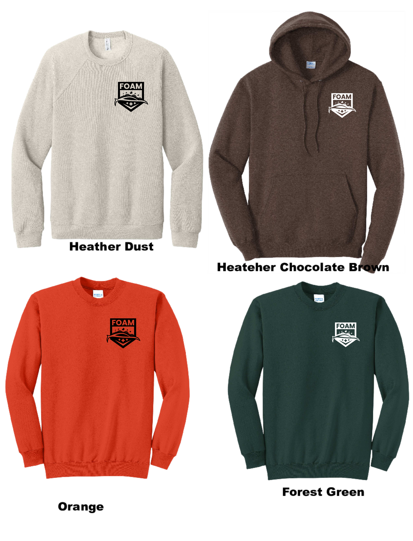 New CREWNECK SWEATSHRITS & HOODIES & FULLZIP- FOAM WASH