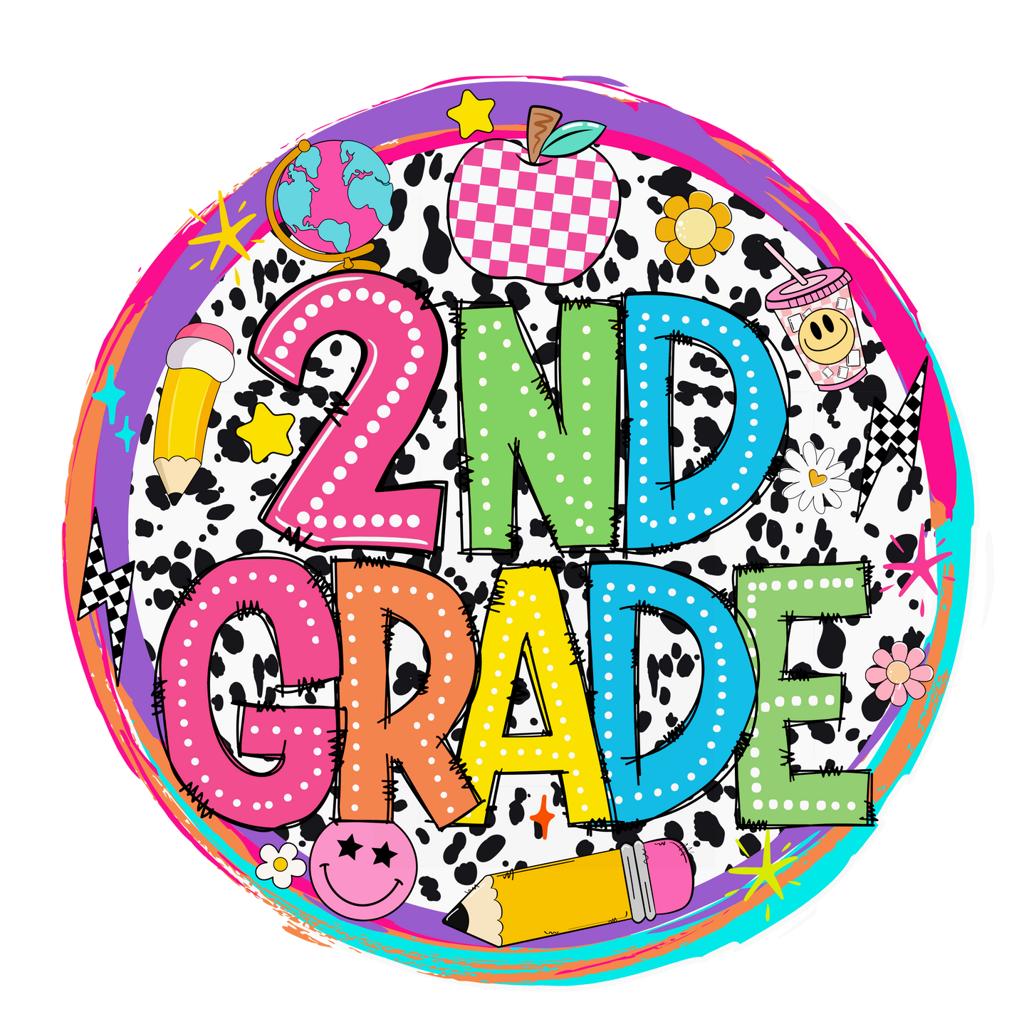 2nd Grade Retro Circle