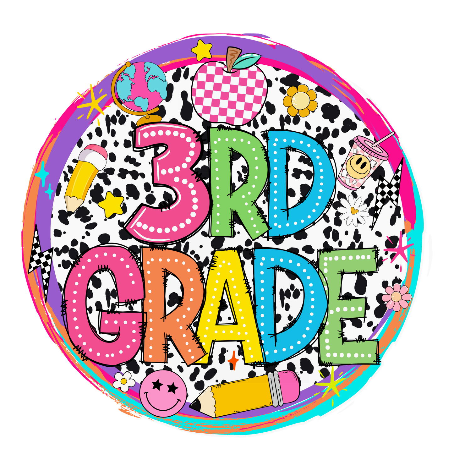 3rd Grade Retro Circle