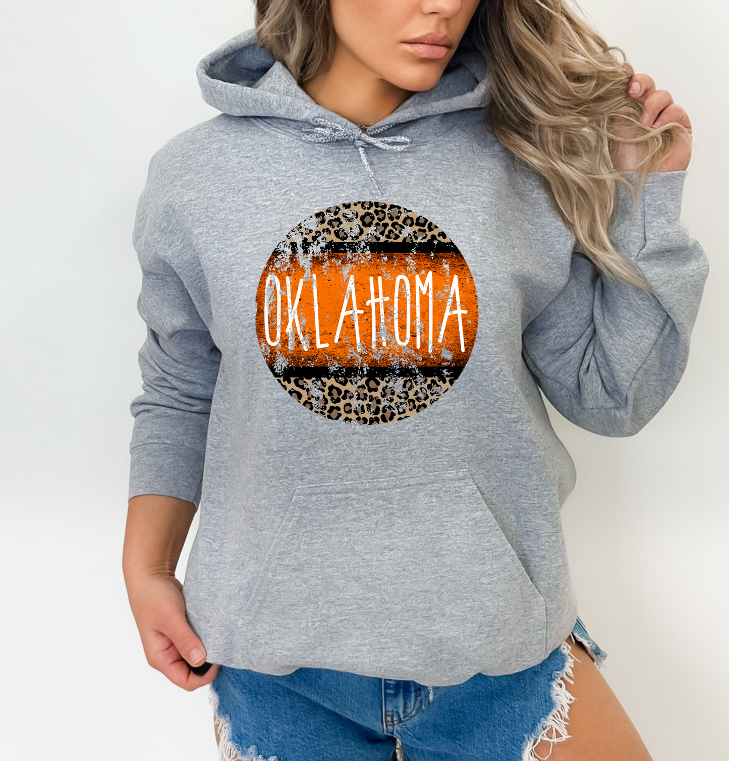 Oklahoma Orange Leopard DTF Transfer