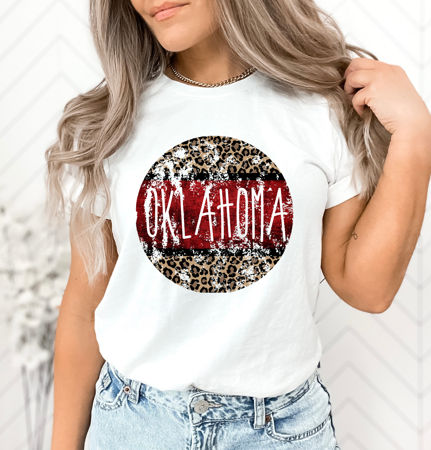 Oklahoma Crimson Leopard DTF Transfer