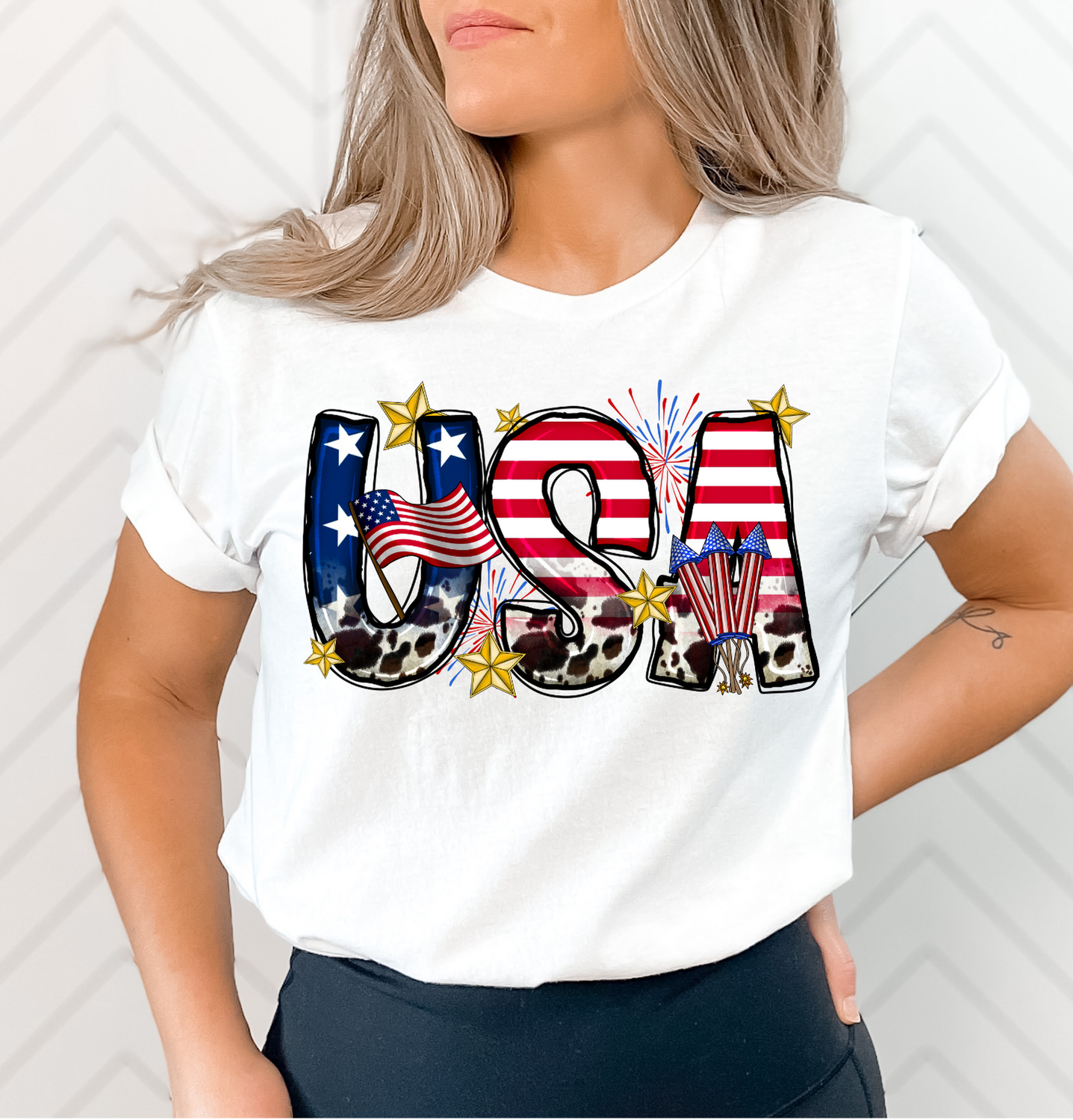 USA Cow Print DTF Transfer