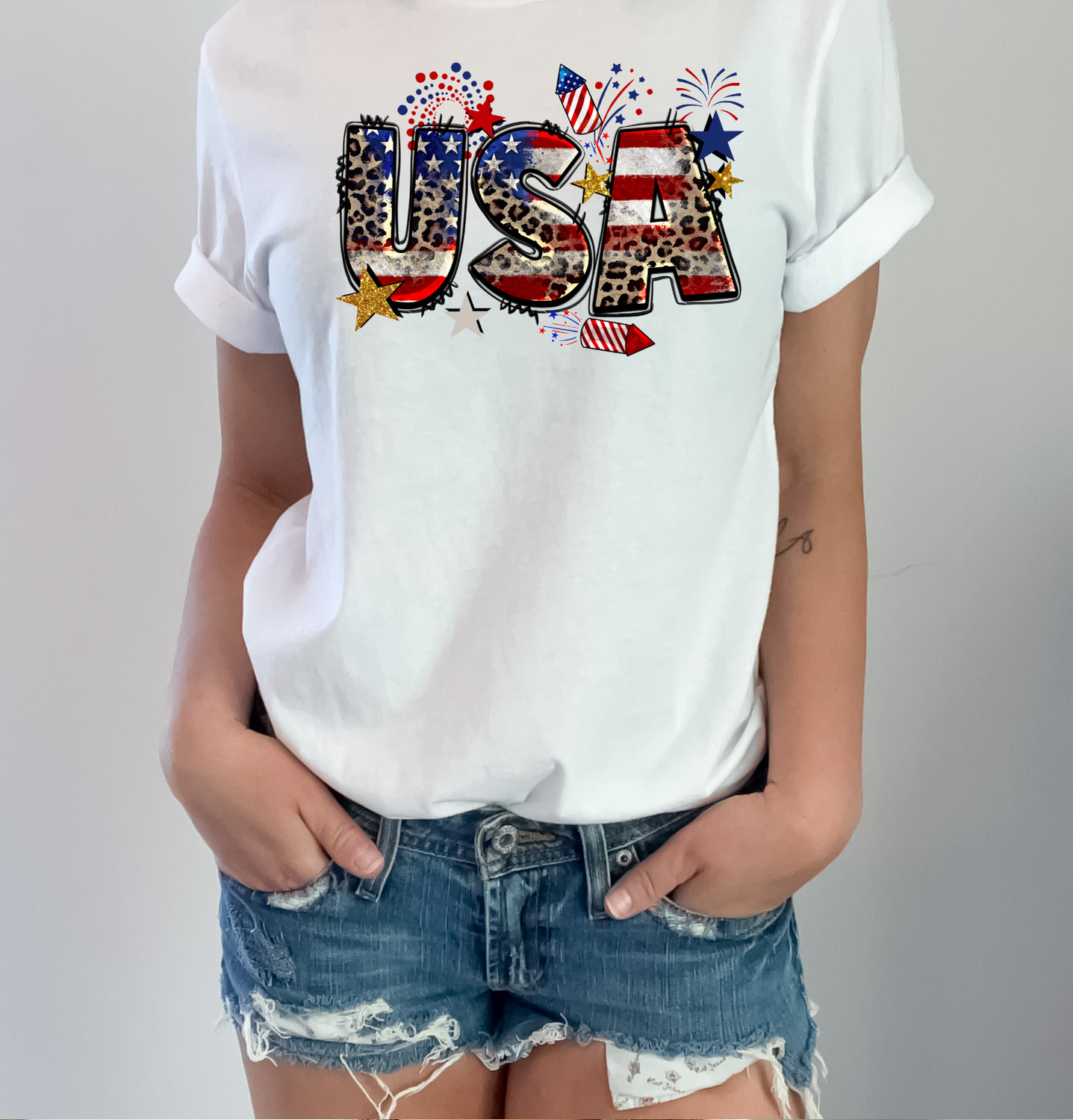 USA Leopard Print DTF Transfer