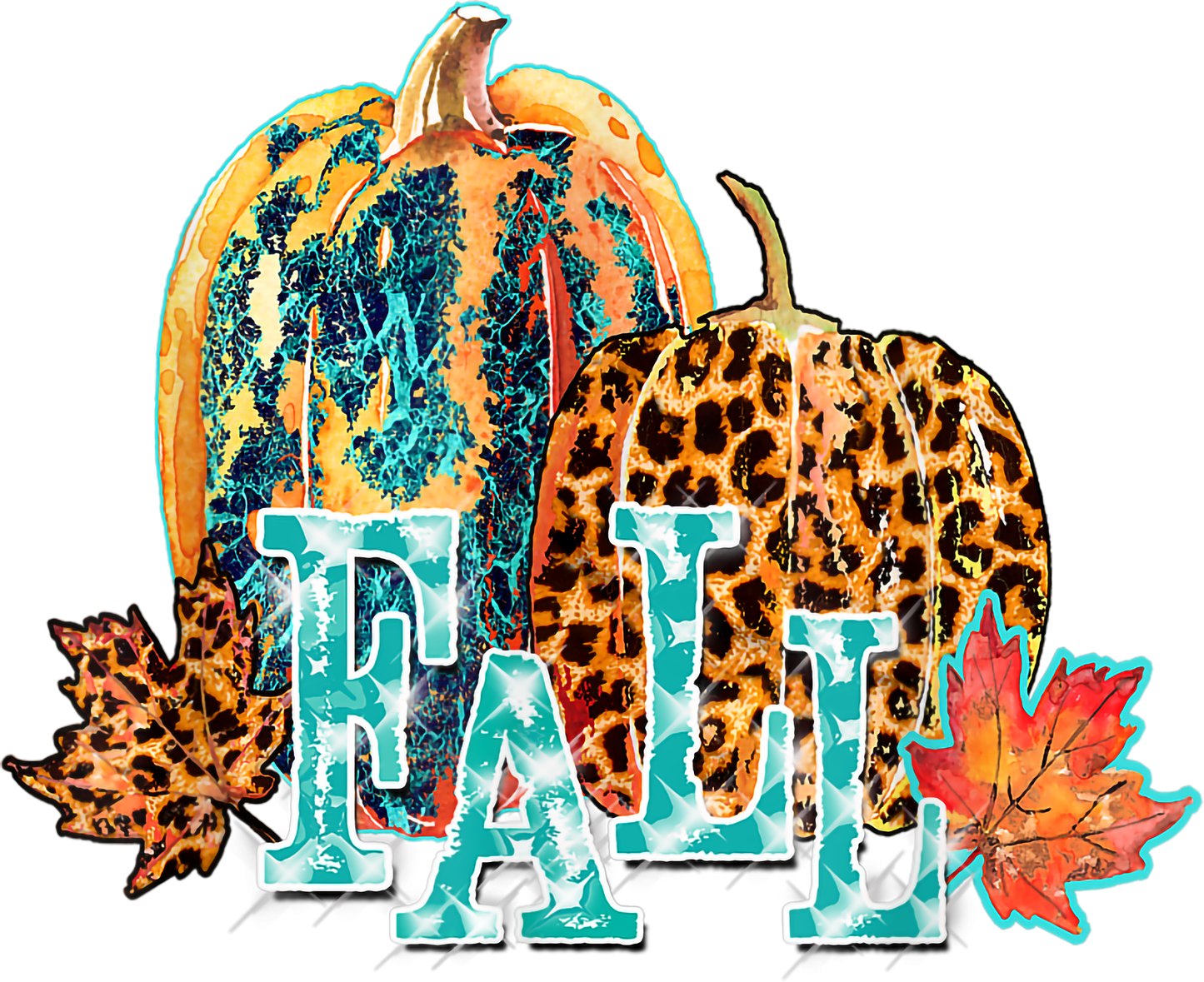 Sparkle Fall Pumpkin Leopard