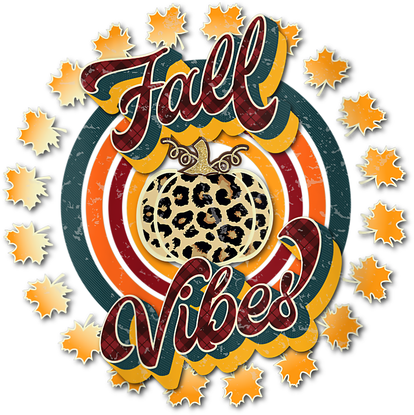 Fall Vibes Leopard Pumpkin
