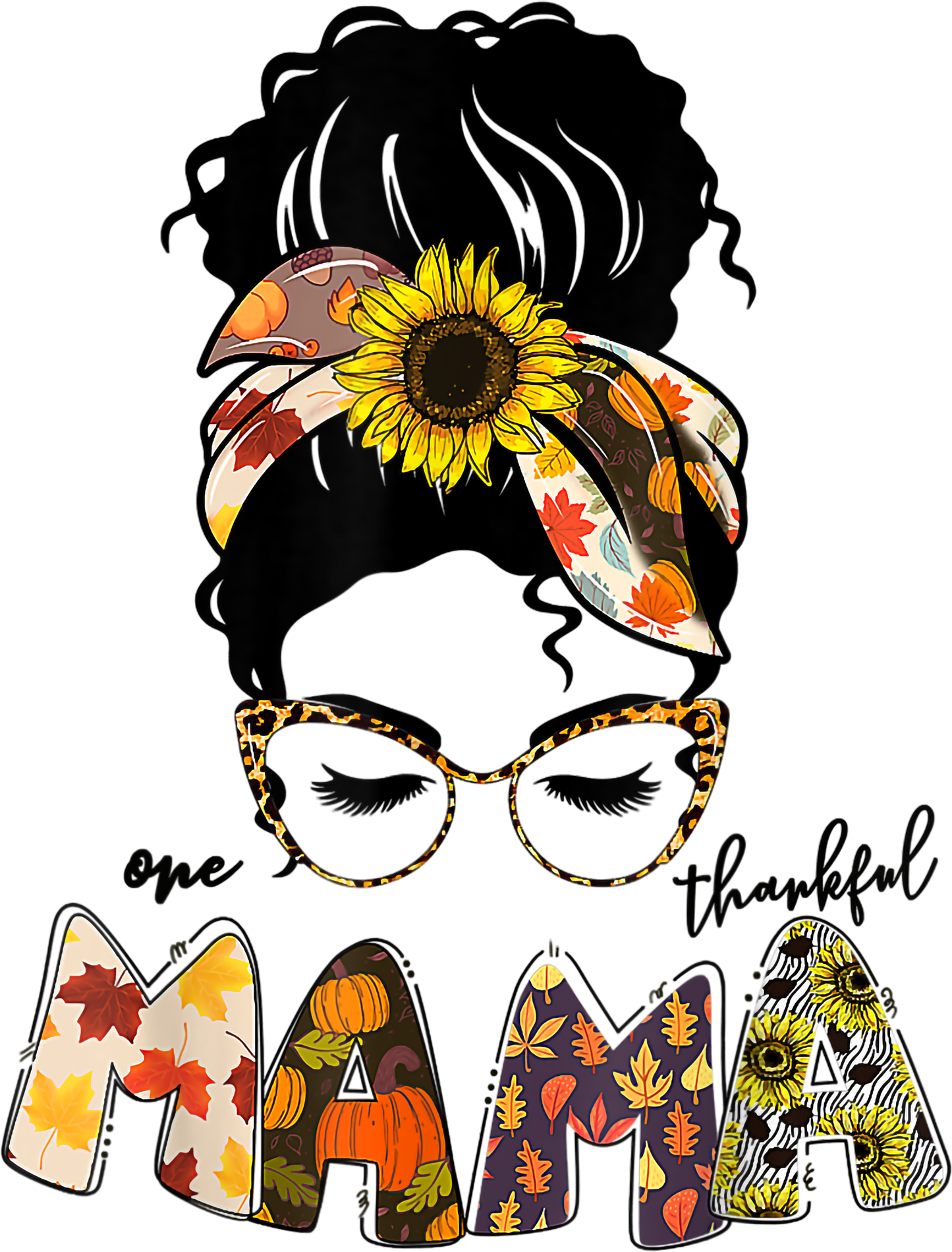 Sunflower Mama Messy Bun