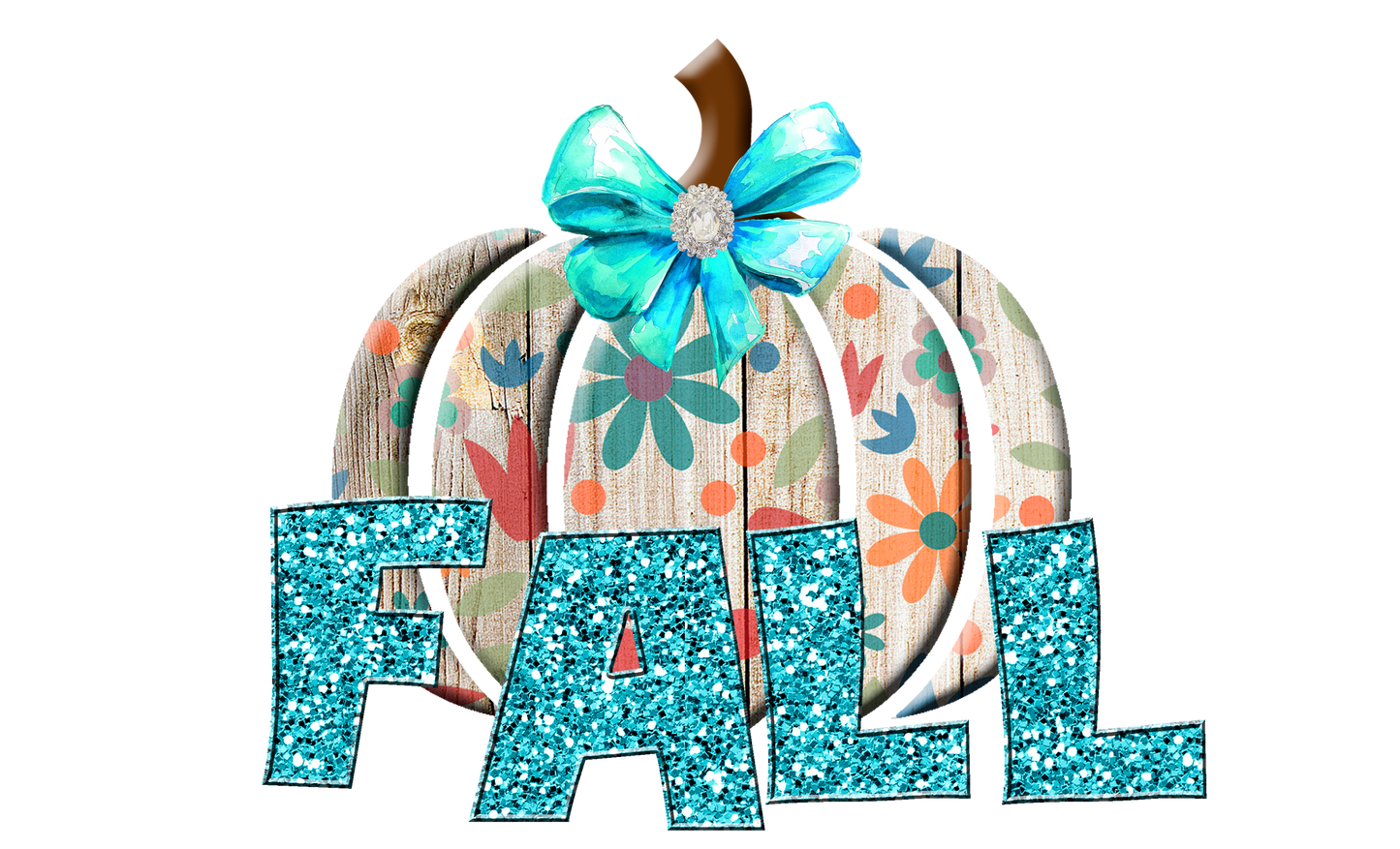 Fall Teal Glitter