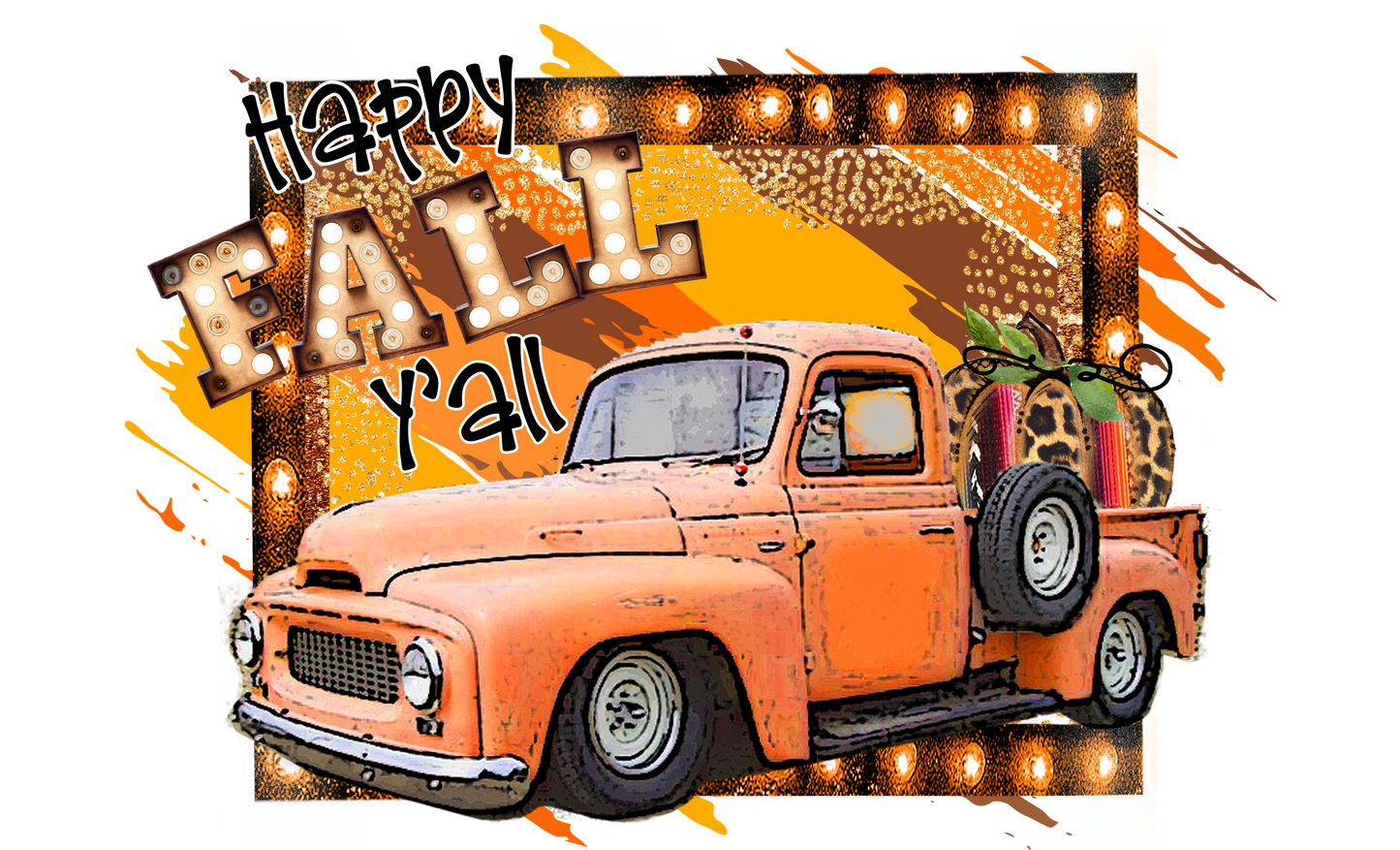 Happy Fall Y’all Orange Truck