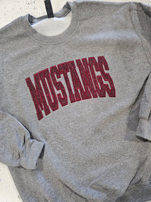 Embroidered Glitter Applique Sweatshirt