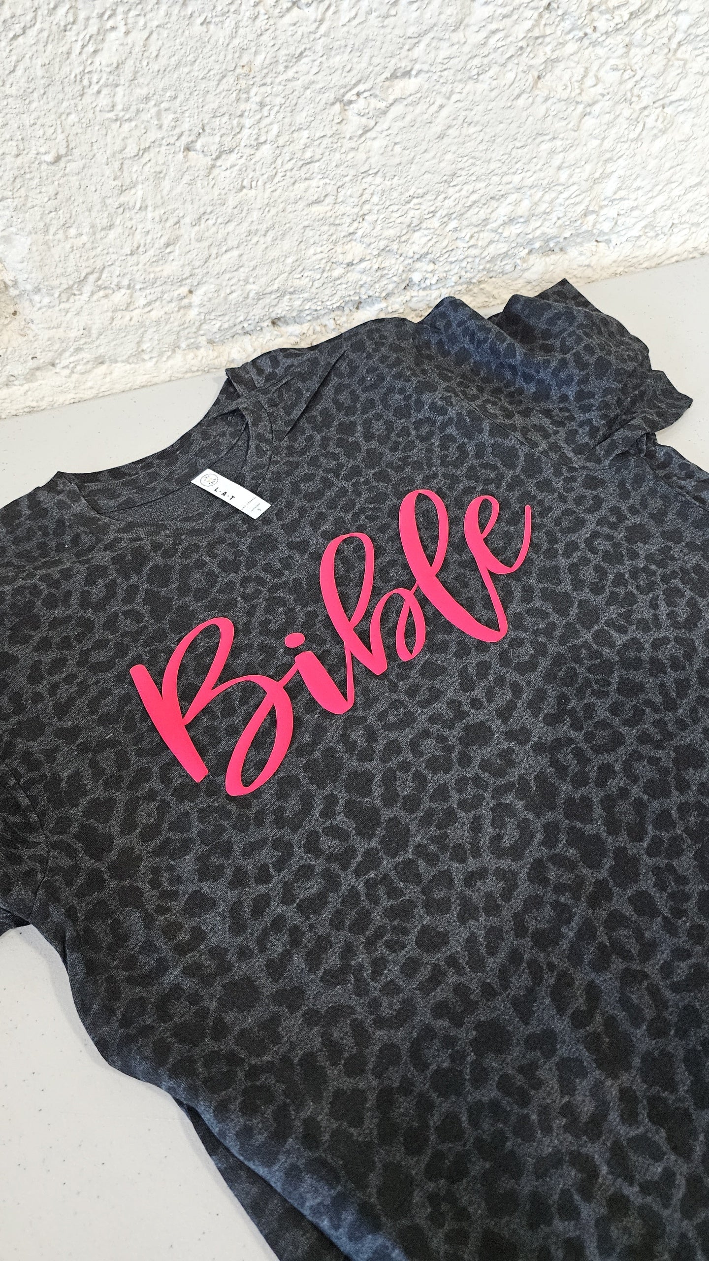 Puff Print on BLACK LEOPARD