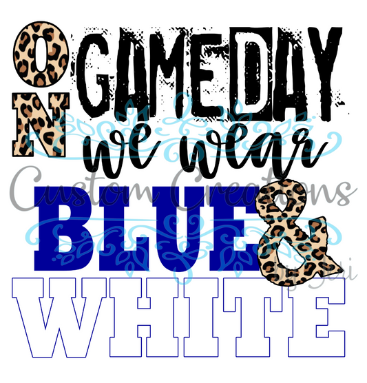 Gameday Blue and White