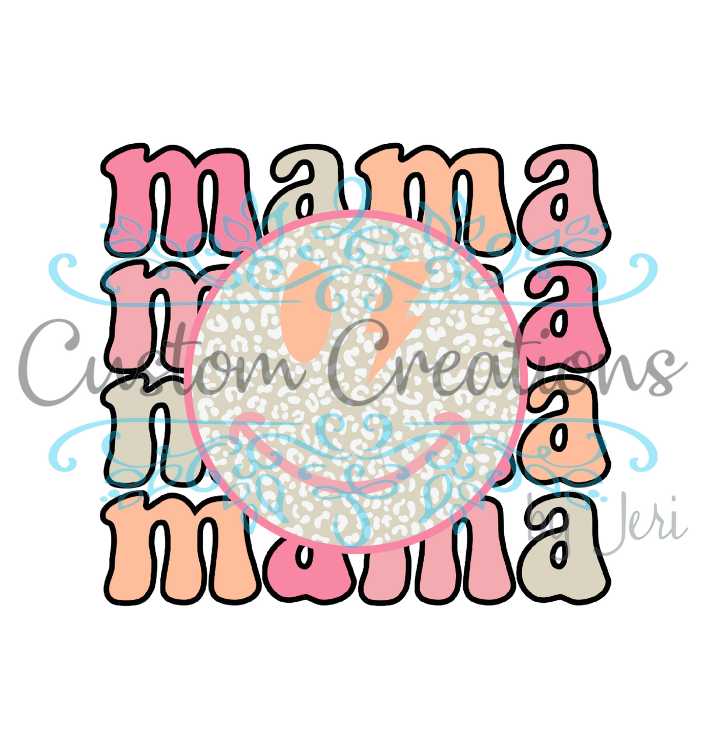 Pink Orange Retro Mama