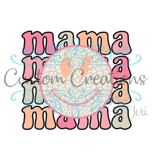 Pink Orange Retro Mama