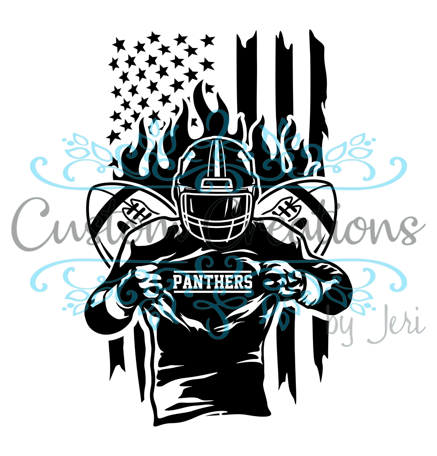 Football Flag Custom Team - PUT TEAM NAME IN NOTES OR I WLL EMAIL YOU