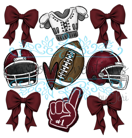 Maroon Conquette Football