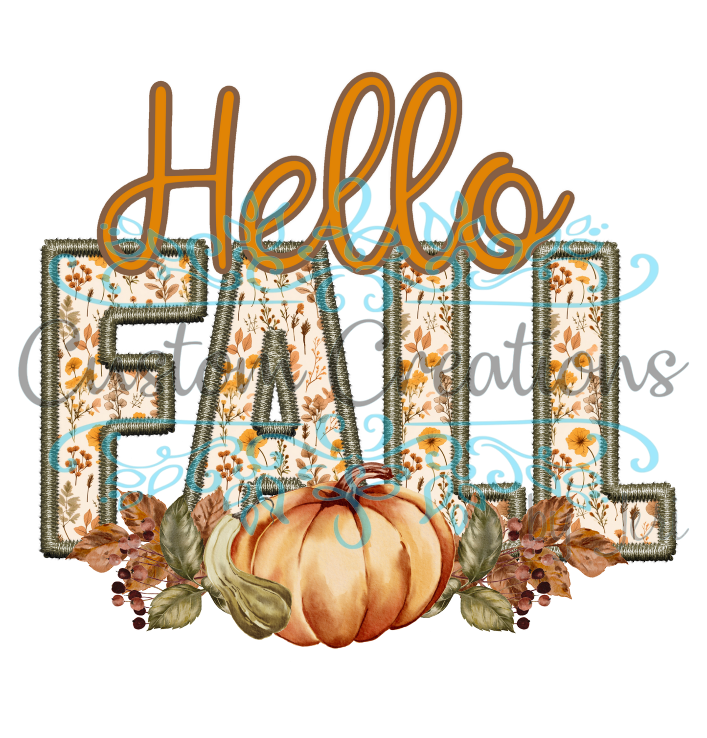 Hello Fall Faux Embroidery