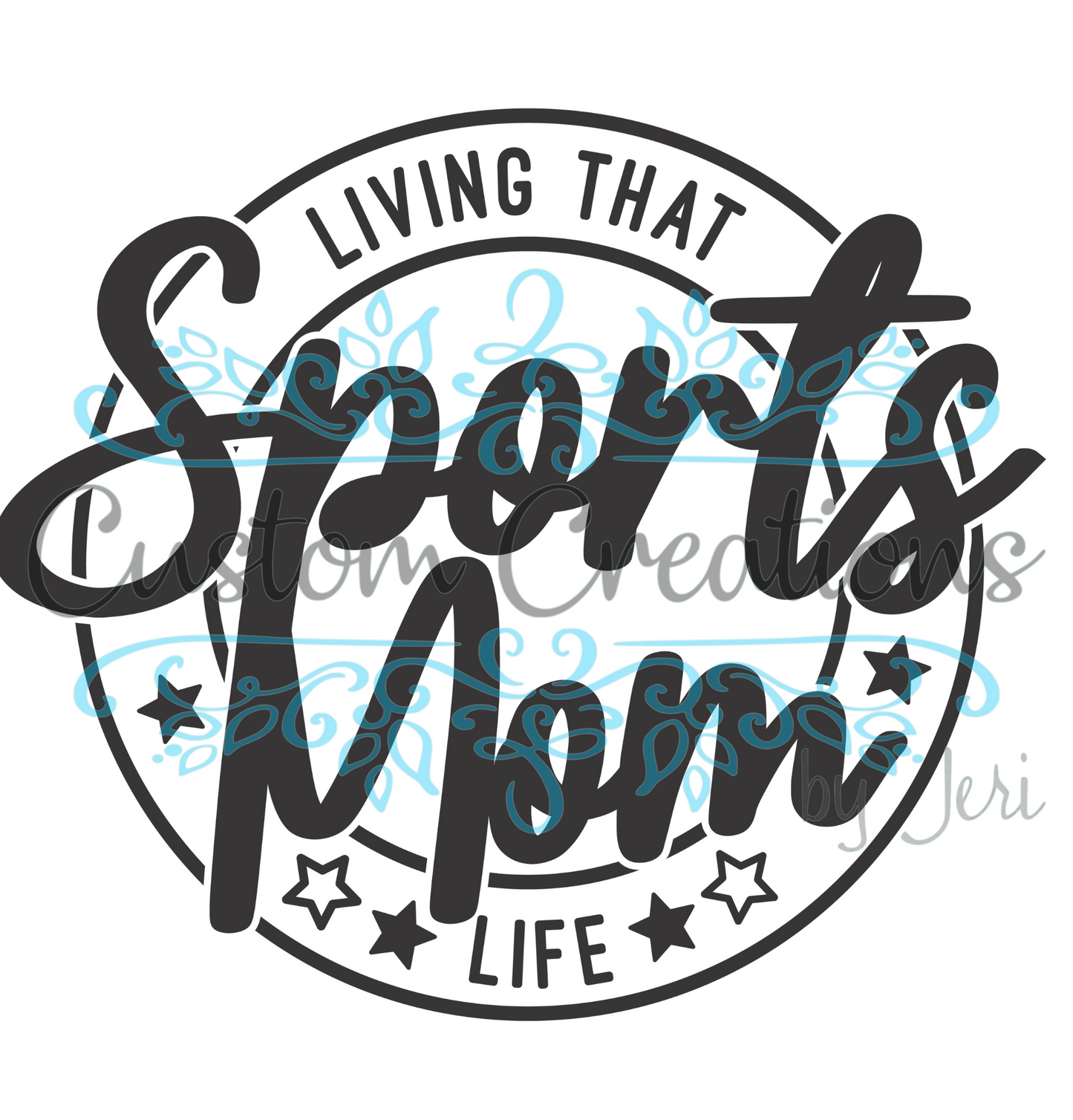 Sports Mom Life Black