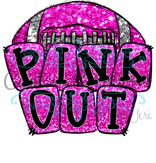 Pink Out Glitter Football