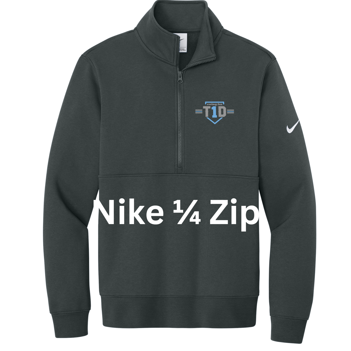 T1D Homerun Fundraiser - Nike Club Fleece Sleeve Swoosh 1/2-Zip