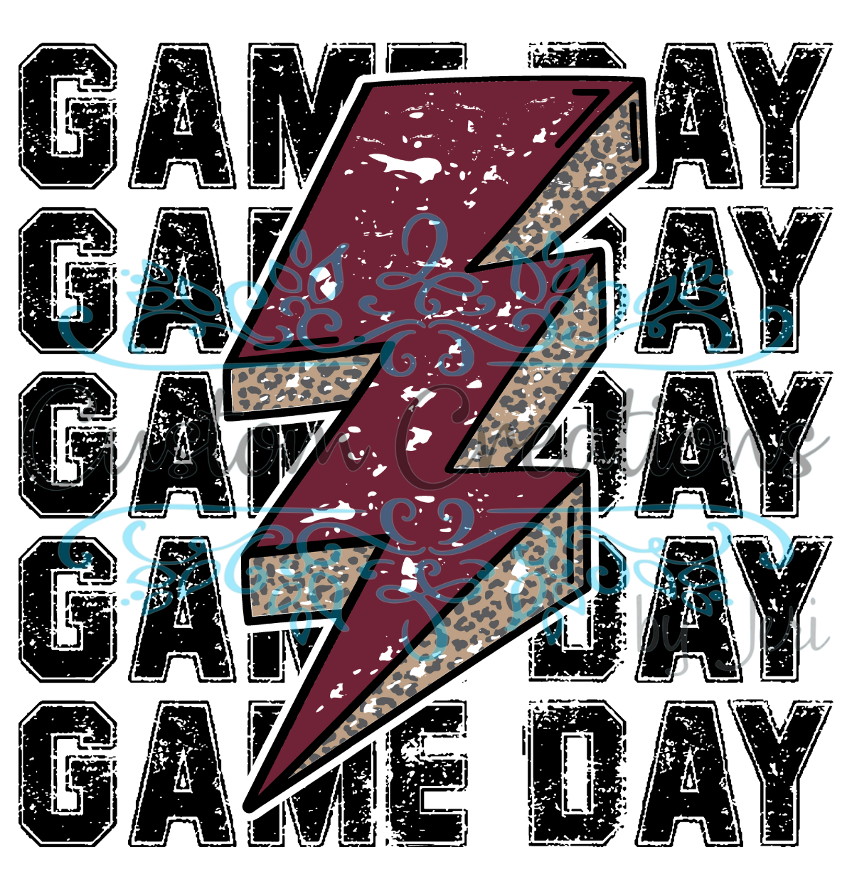 Game Day Lightning Bolt Maroon