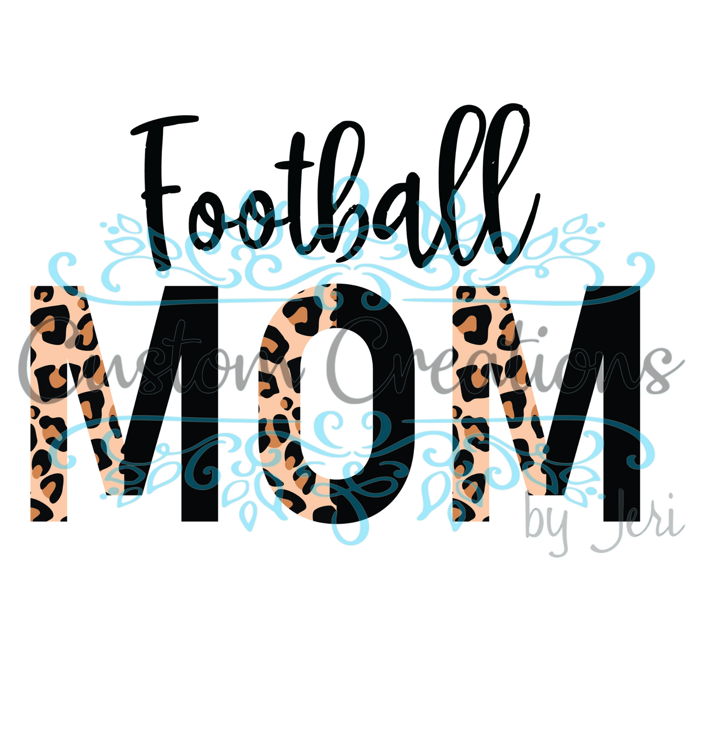 Football Mom Leopard Black