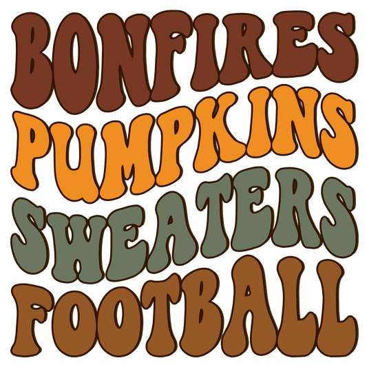 BONFIRES PUMPKINS SWEATERS FOOTBALL