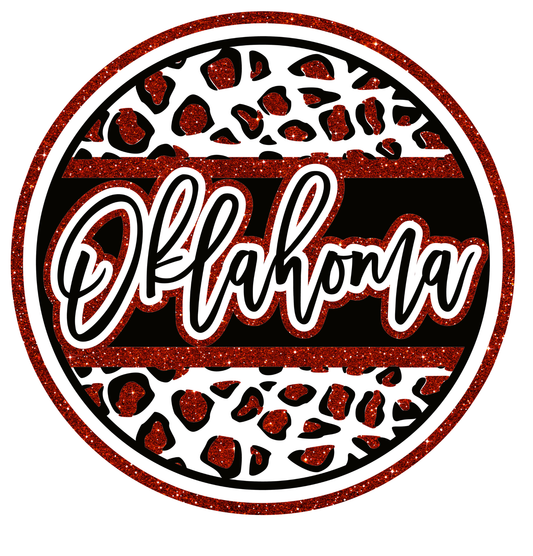 Oklahoma Crimson Glitter Leopard