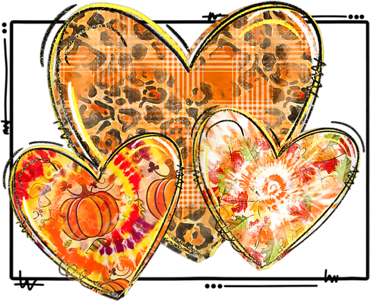 Fall Print Hearts