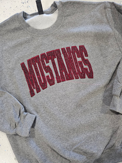 Embroidered Glitter Applique Sweatshirt