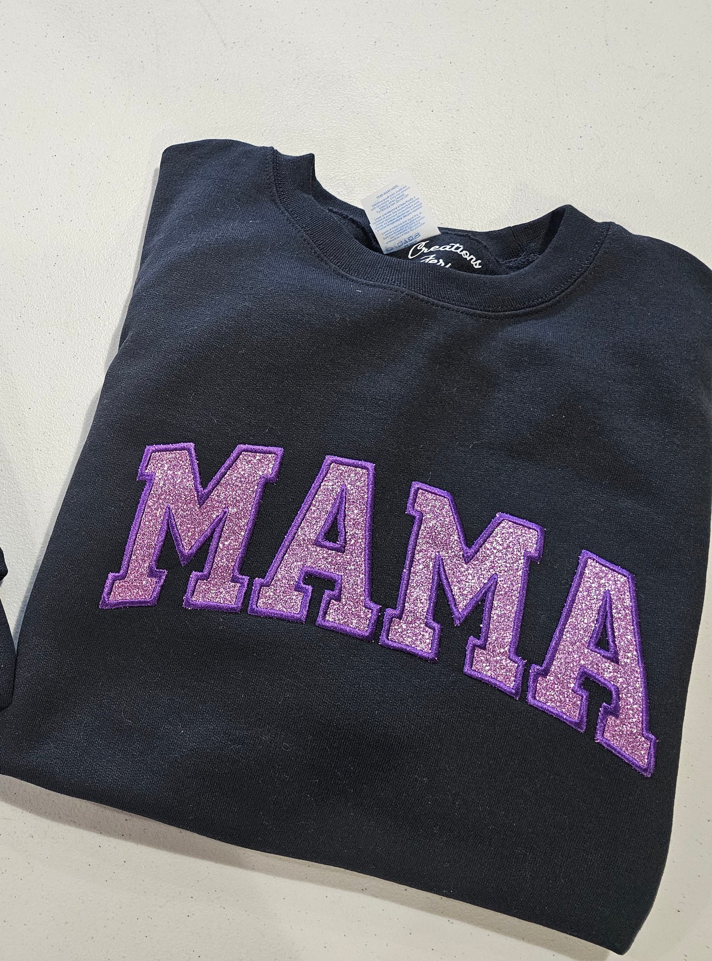 Embroidered Glitter Applique Sweatshirt