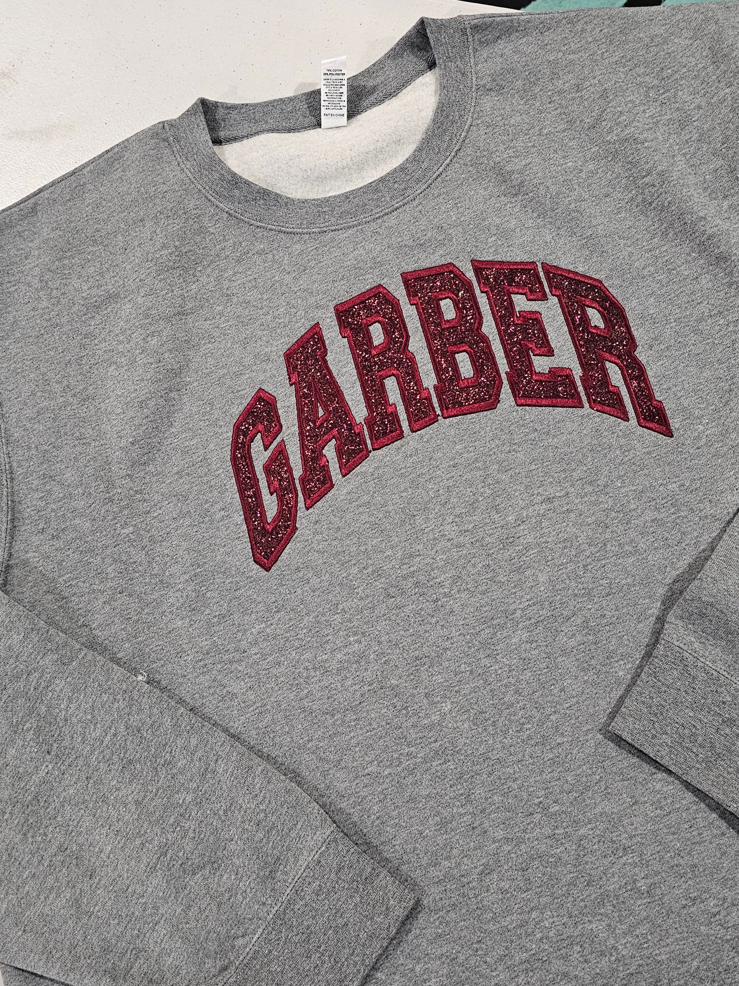 Embroidered Glitter Applique Sweatshirt