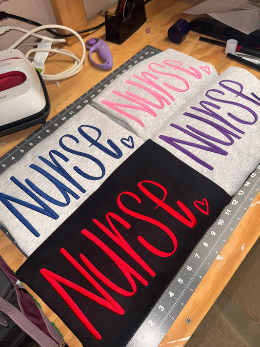 Embroidered NURSE Sweatshirt