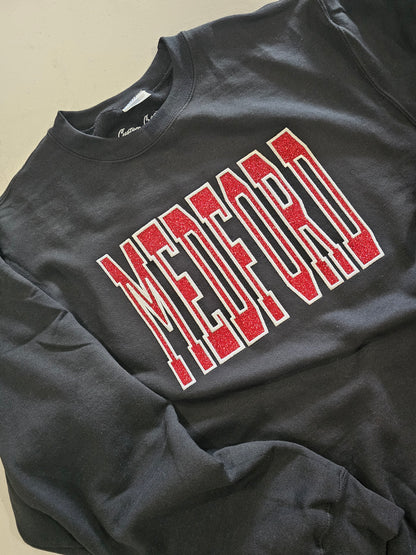 Embroidered Glitter Applique Sweatshirt